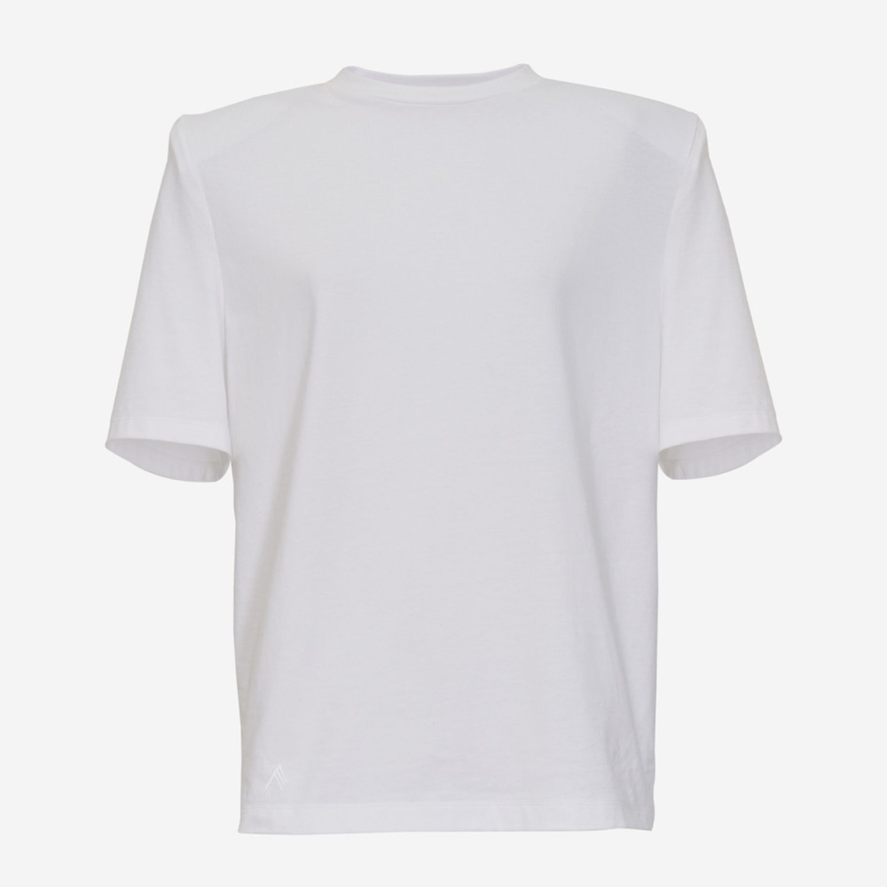 The Attico White Padded Shoulder Short Sleeve T-Shirt